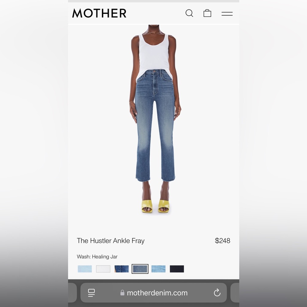 Mother The Hustler Ankle Fray Jeans Size 29